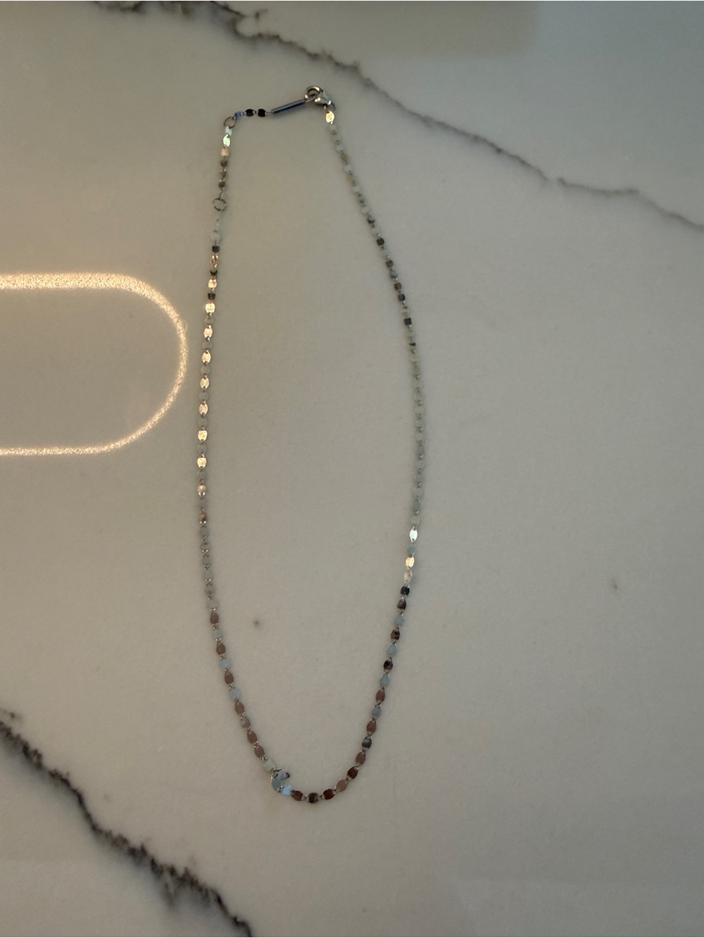 Sterling Silver Beaded Necklace - Silver
